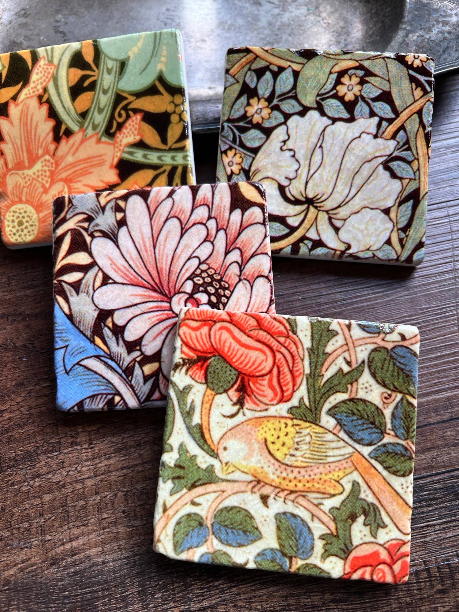 The Painted Lily - Wholesale Coasters - Peachy, Peachy stone coasters - case of 4