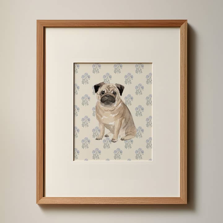 Stampa artistica con carlino per la vendita all'ingrosso da parte di Paperly Creative Co