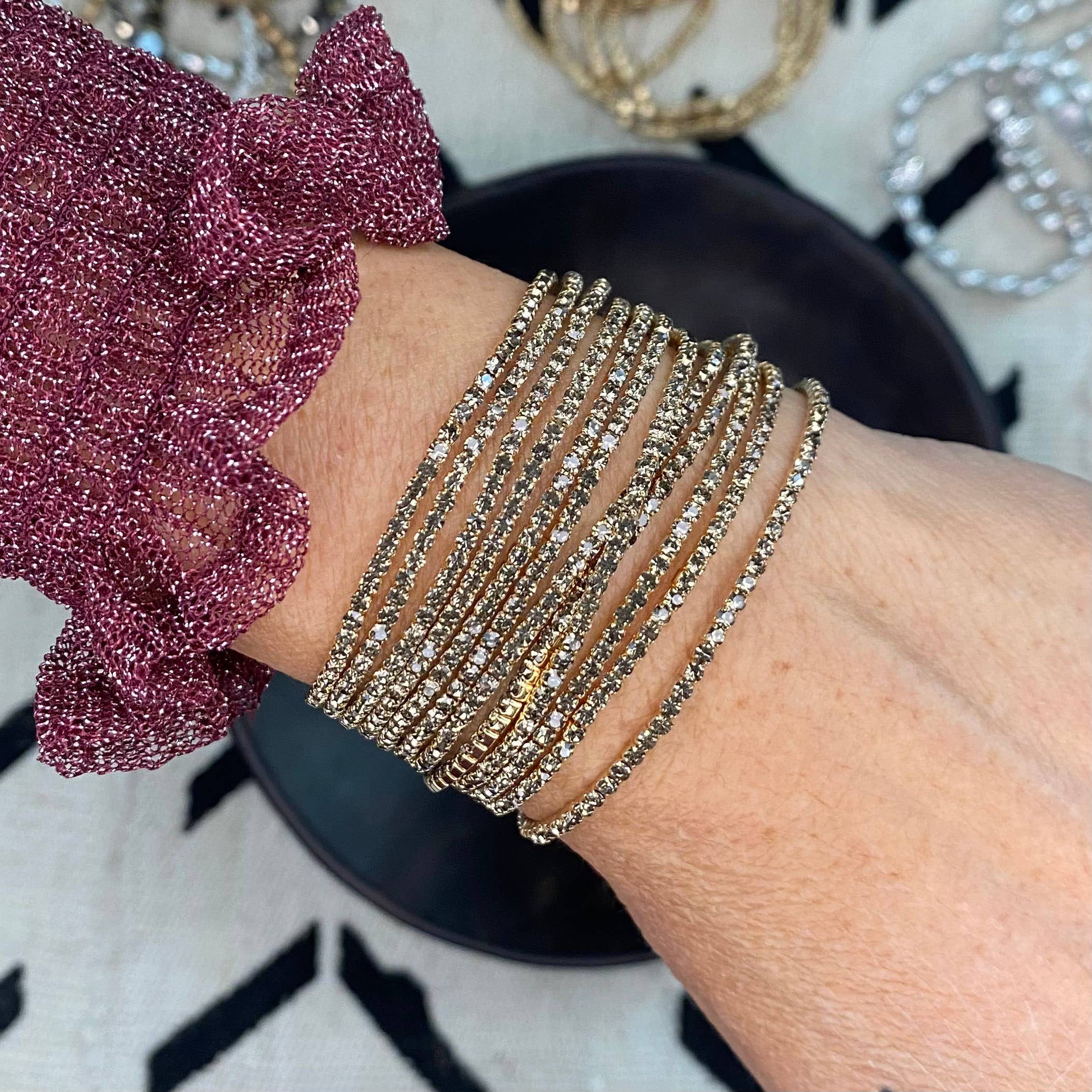 PennyLine inc - Wholesale Link & Chain Bracelet - Stack Bracelet Super sparkly rhinestones blings bracelet set