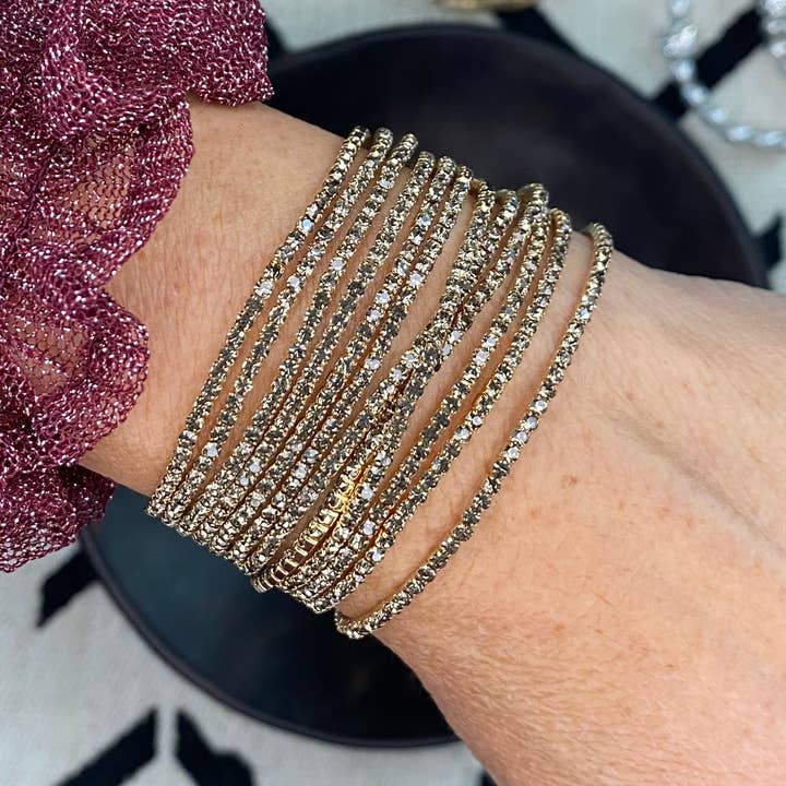 PennyLine inc - Wholesale Link & Chain Bracelet - Stack Bracelet Super sparkly rhinestones blings bracelet set0