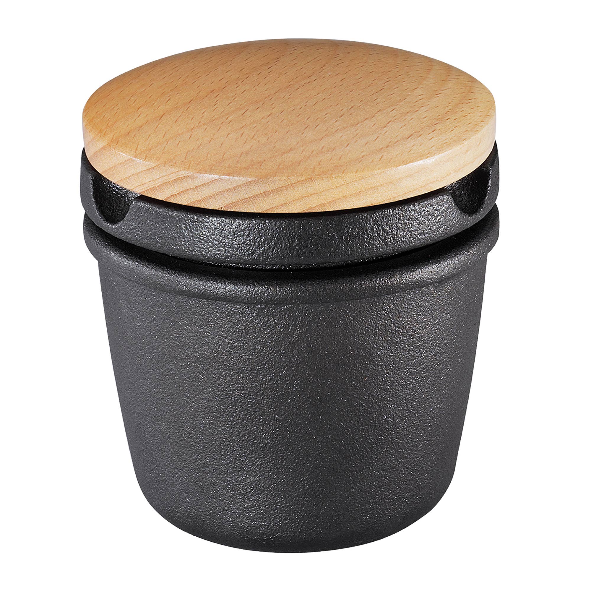 Frieling USA - Vente Moulins à épices - Moulin à épices compact en fonte avec couvercle en bois de hêtre, 9 cm de hauteur1