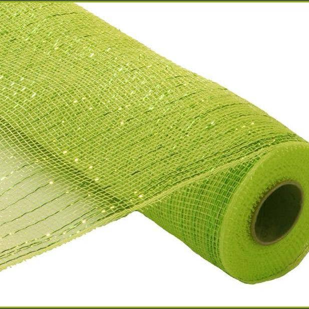 21" x 10yd Metallic Mesh, Apple Green W/Lime Foil for wholesale by KMI International Corp.