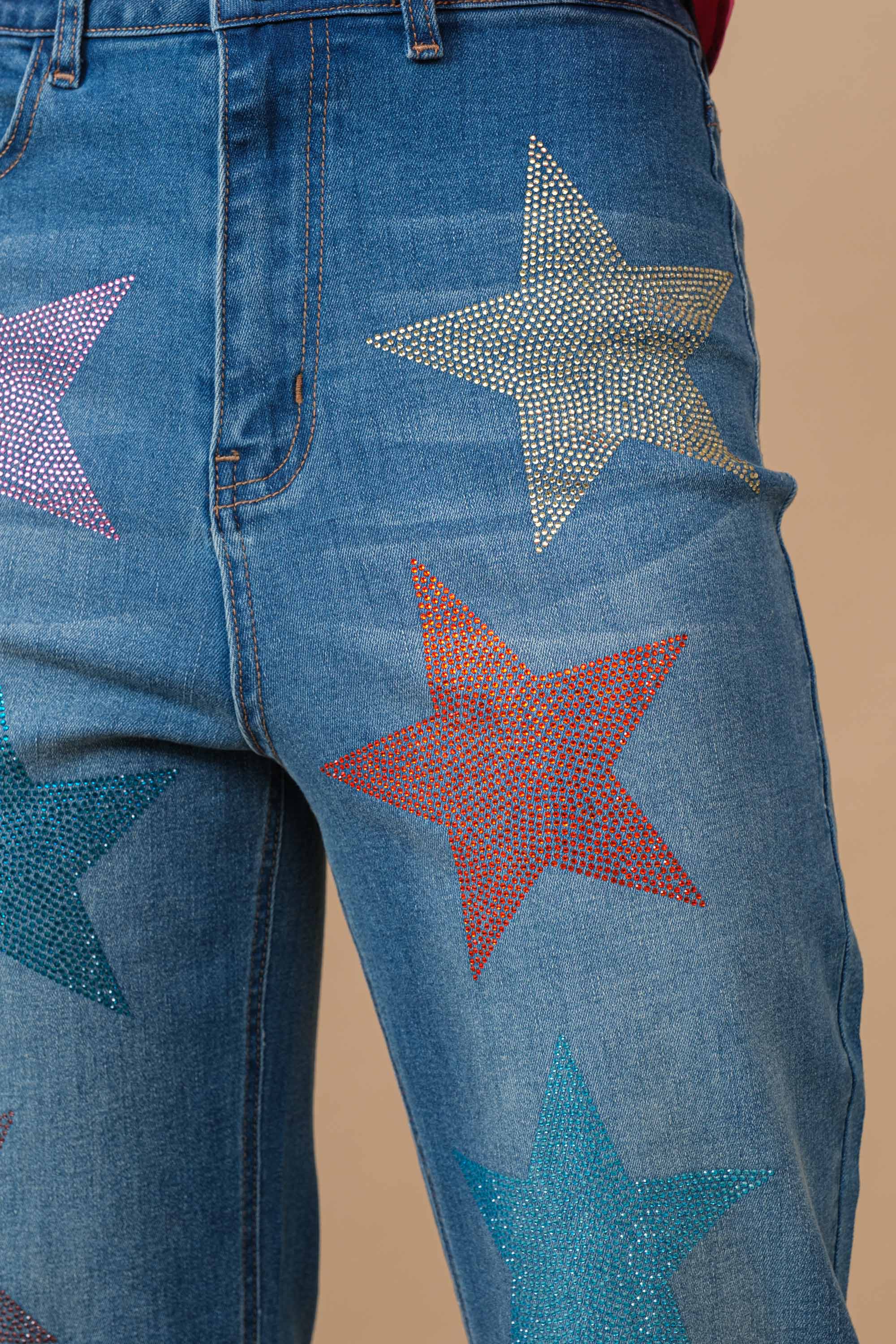 Blue B – wholesale Jeans – Women’s – 80024P - Star Rhinestone Embellishment Straight Leg Jeans9