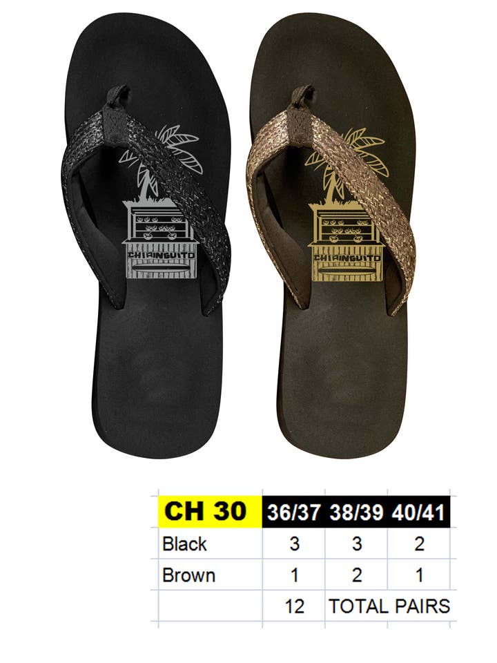 Samba de roda - Wholesale Flip Flops - Women's - Women's Wedge Flip Flops - Size 36/37 Au 40/41 - 2