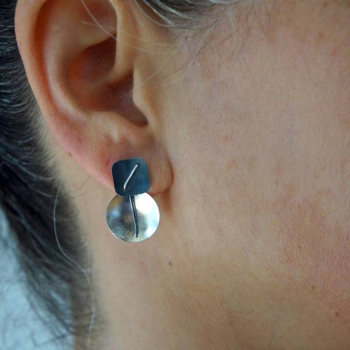 Circle and the Square Earring for wholesale by Suzanne Schwartz Jewelry
