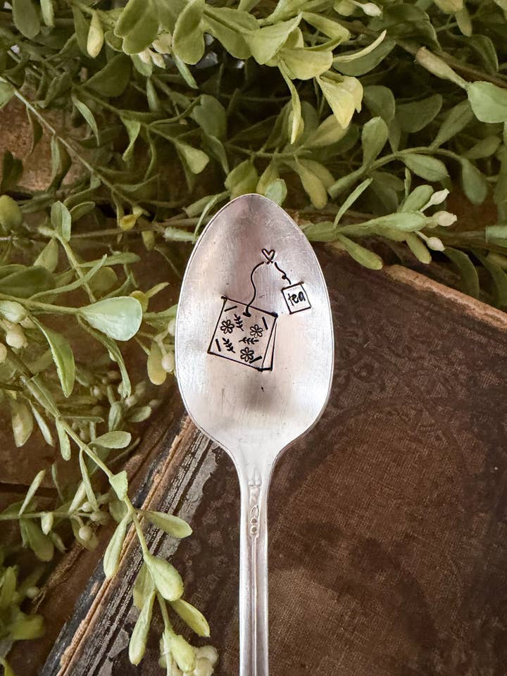 Tea Bag Vintage Stamped Spoon for wholesale by The Sassy Barn