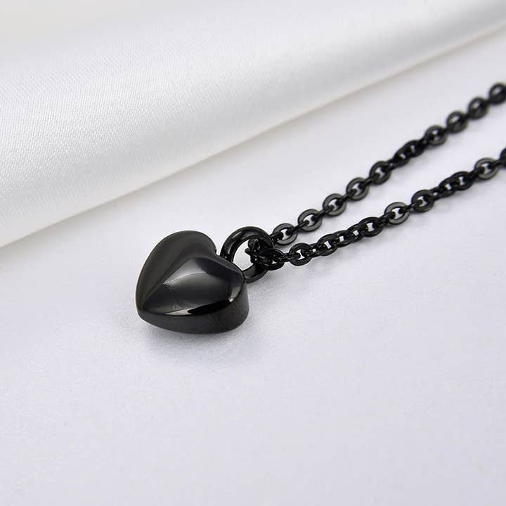 Perimade & Co. LLC - Wholesale Pendant/Charm Necklace - Human Ashes Heart Urn Pendant Necklace in Stainless Steel