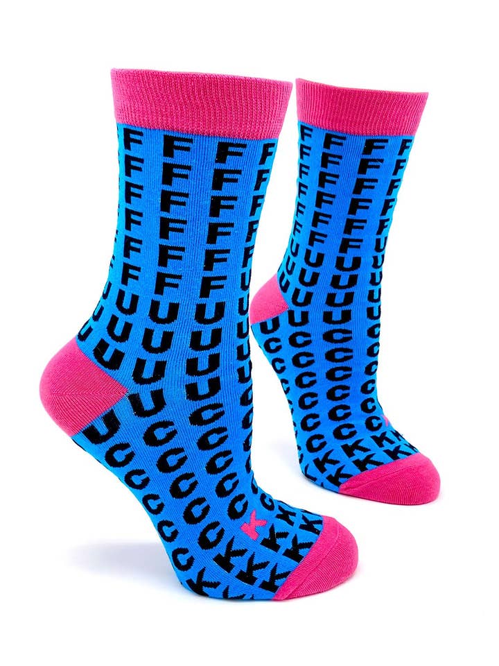 FFFFFFUUUUCCCCCKKK Women's Crew Socks for wholesale by Fabdaz
