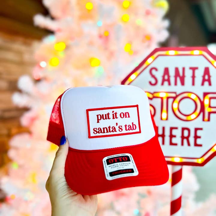 Truelove Apparel - Wholesale Trucker Hat - Women's - Put it on Santa's Tab Christmas Trucker Hat