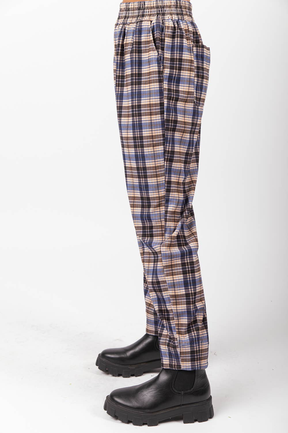 VERY J - Wholesale Pants - Women's - NP70310-Corduroy Flannel Plaid Cozy Comfy Pants16