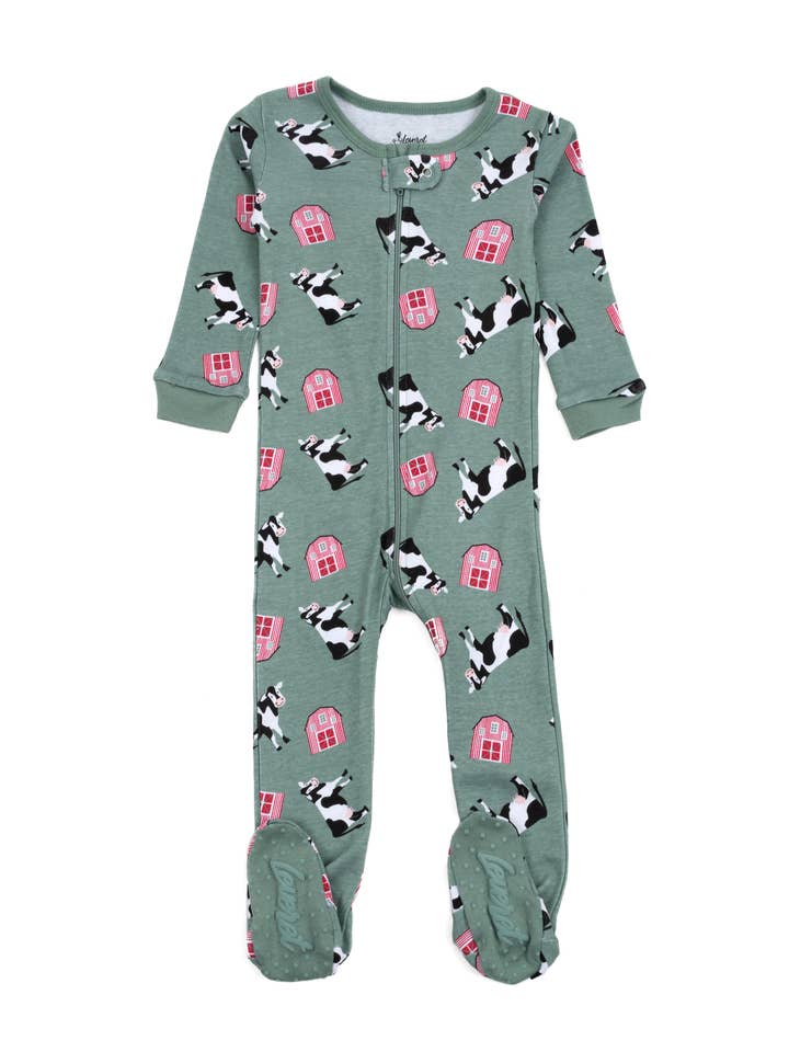 Kids Footed Cotton Pajama Print for wholesale by Leveret Pajamas