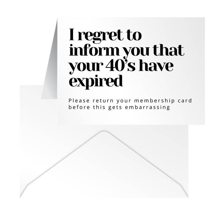Carte d'anniversaire amusante - Vos 40 ans ont expiré pour la vente par Argent Design Co