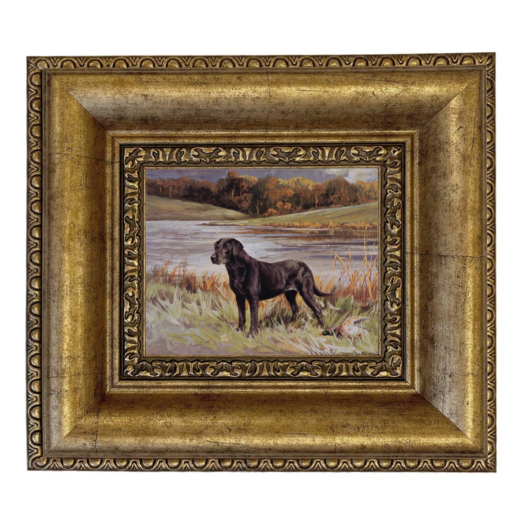 Madison Bay Co. - Historical Home Decor Reproductions - Wholesale Art Print - Labrador Retriever with Duck Framed Painting Print on Canvas33