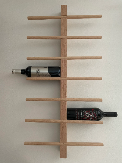 DmsDesignTeam – wholesale Wall-mounted shelf – Unique Vertical Oak Wine Rack7
