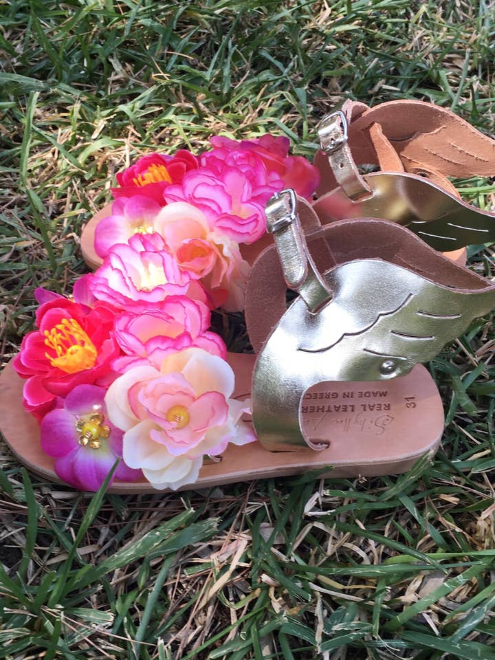 Sandals For Kids With Flowers "Serena" for wholesale by SIBYLLADELPHICA