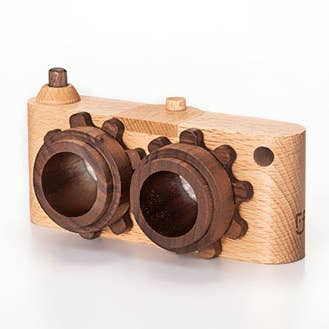 Father's Factory - Wholesale Wood toy – Child - Twinkle Camera - Beechwood Camera Body W/ Walnut Lens1