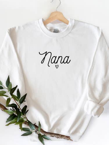 nana sweatshirt med rund hals för wholesale av Meghan Ashley Designs Inc.