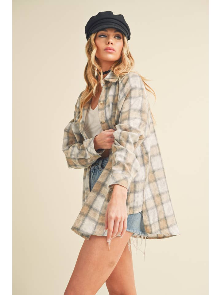 AEMI + CO – wholesale Tröja med knappar – Dam – 8323DN Laura skjorta i tvättat rutigt flanelltyg18