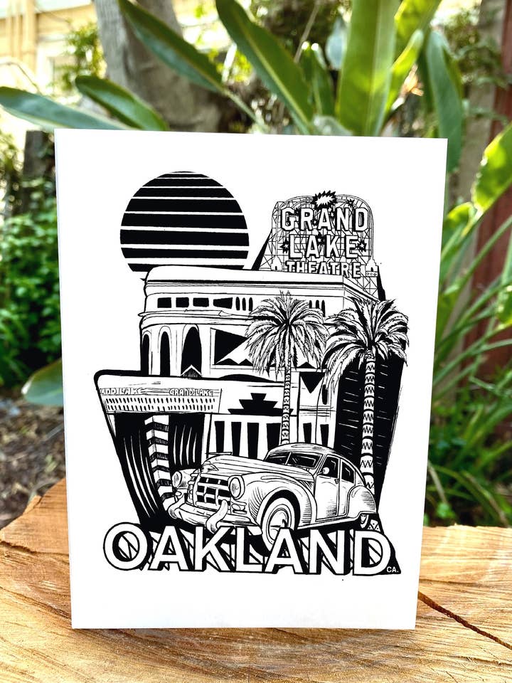 The Grand Lake Theater Oakland - 5"x7" Greeting Card for wholesale by Chris Granillo Art