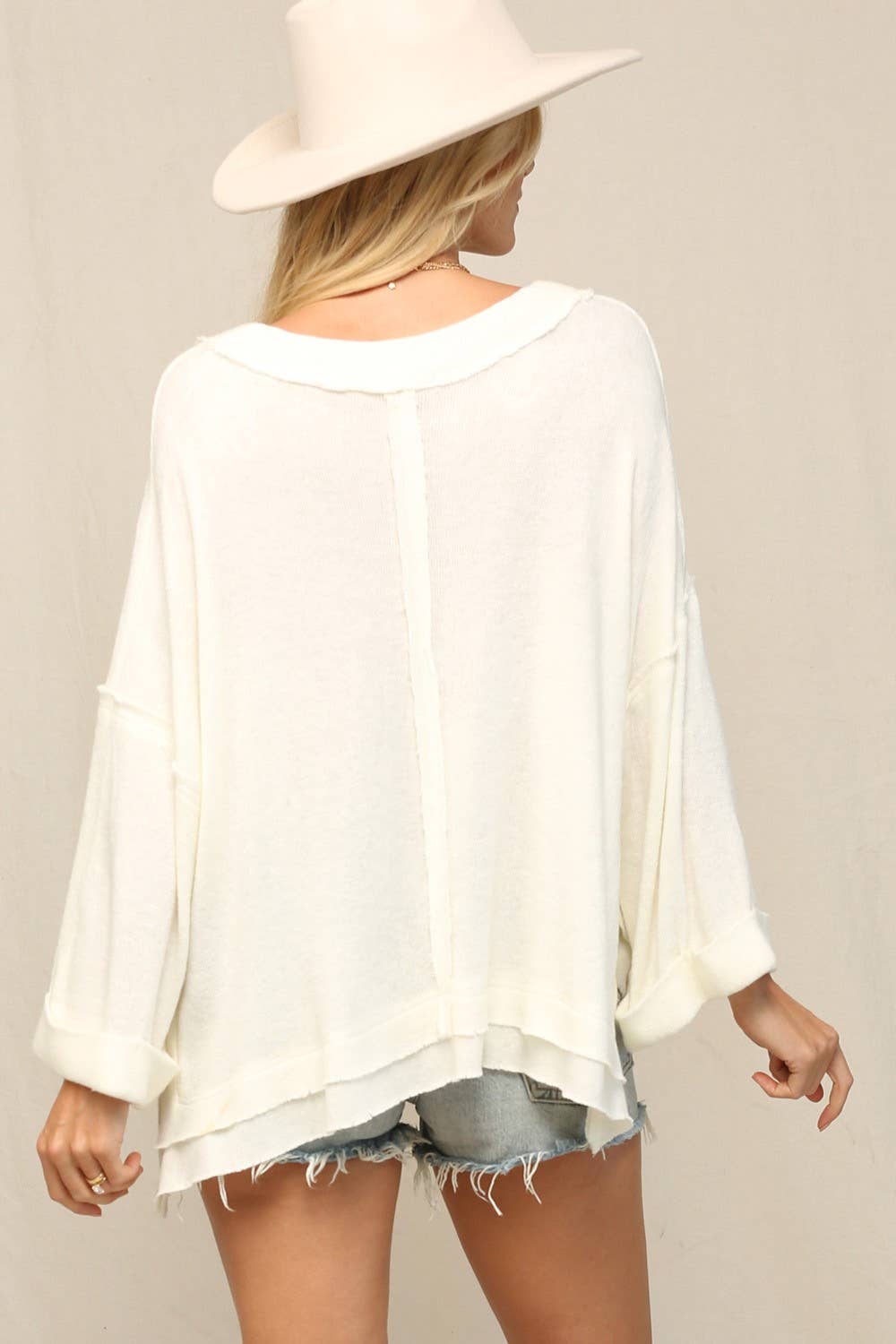 Off White Silhouette-Less Loose Fit Top for wholesale on Faire5