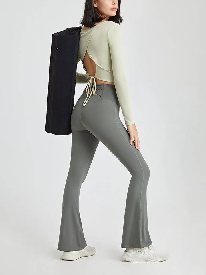 Crave by FW - Wholesale Athletic/lounge leggings – Women's - Cross Back Yoga Flare Leggings7