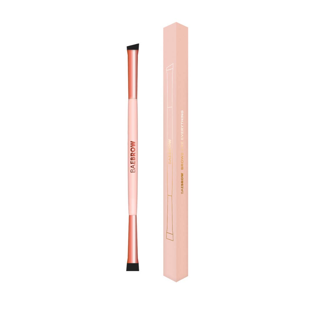 Nude Rose Gold DUAL ENDED BROW LINE BRUSH for wholesale on Faire