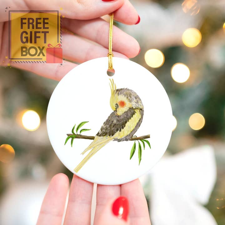 MerikaArt - Wholesale Ornament - Cockatiel Ceramic Ornament4