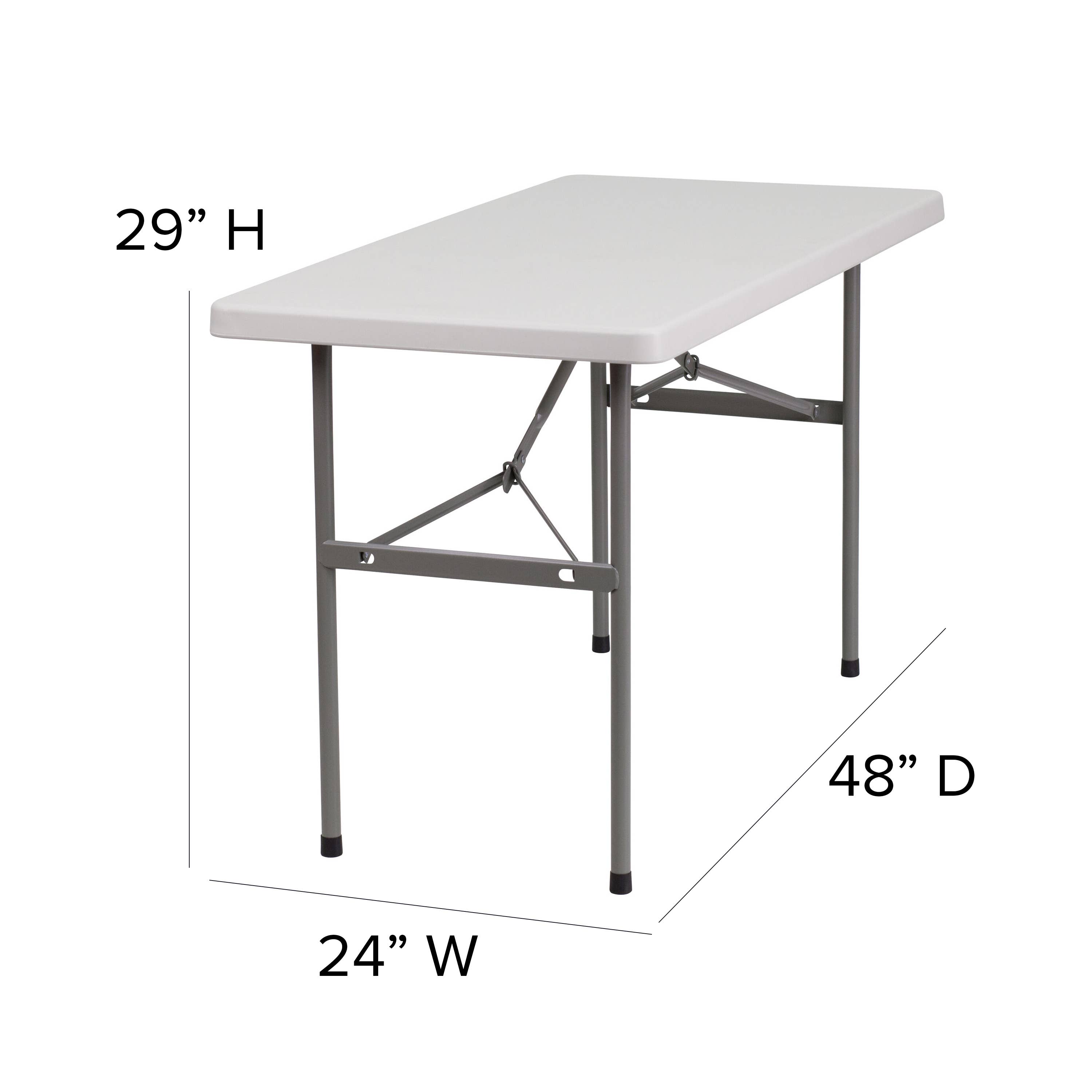 Flash Furniture - Wholesale Patio Table - 4-Foot Granite White Plastic Folding Table3