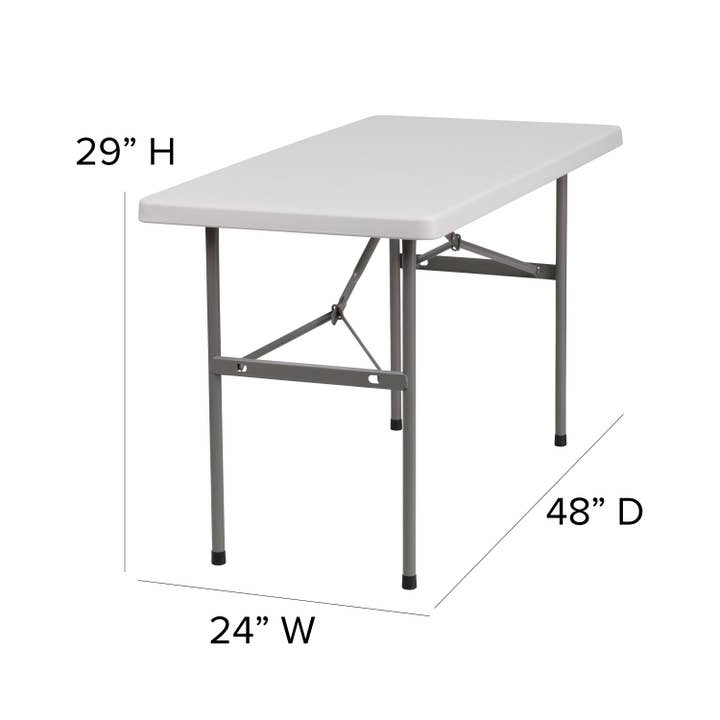 Flash Furniture - Wholesale Patio Table - 4-Foot Granite White Plastic Folding Table3