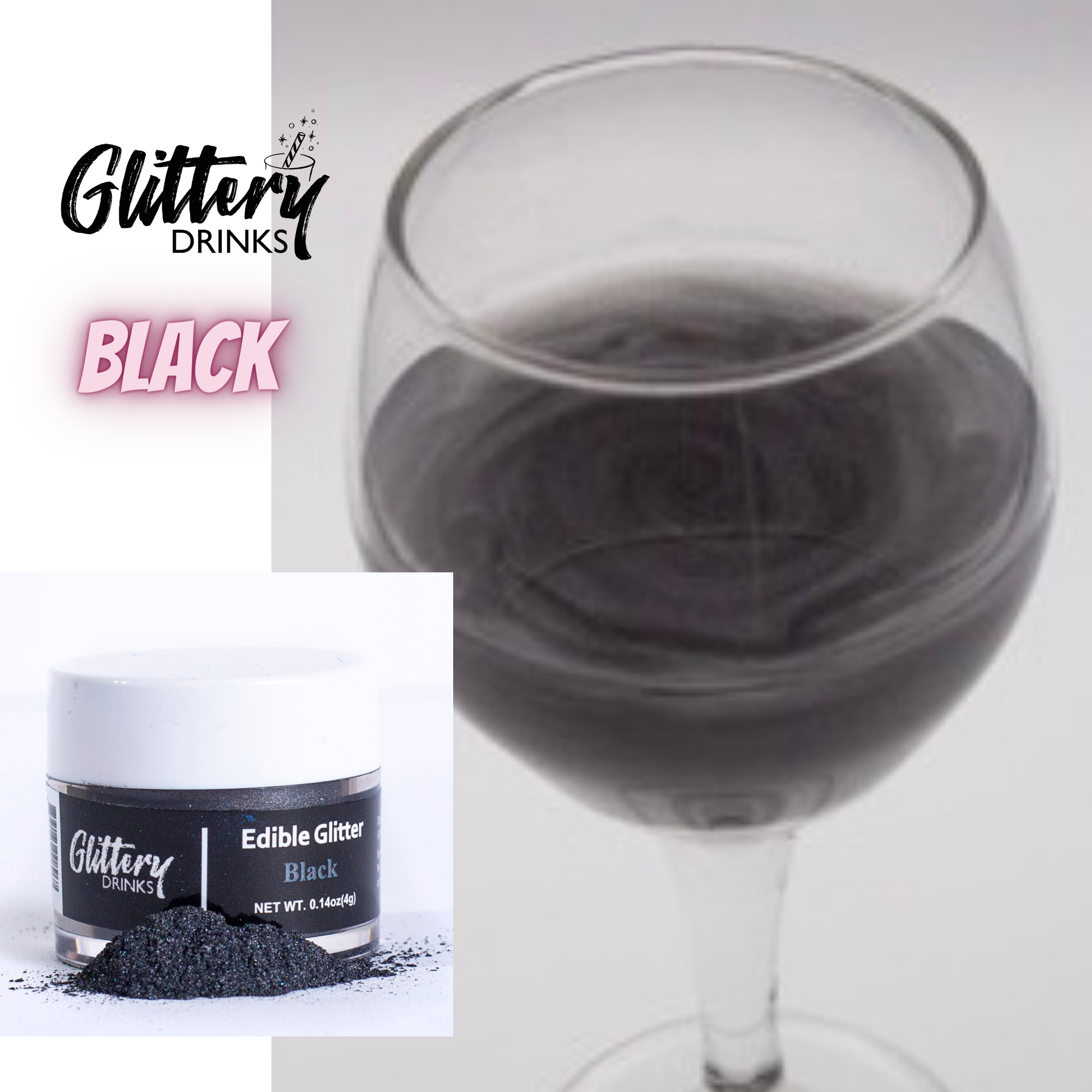 Glittery - Edible, Cosmetic and Biodegradable Glitter Products – drink topper por atacado – Pó Brilhante Comestível para Bebidas - Glitter em Cores Variadas12