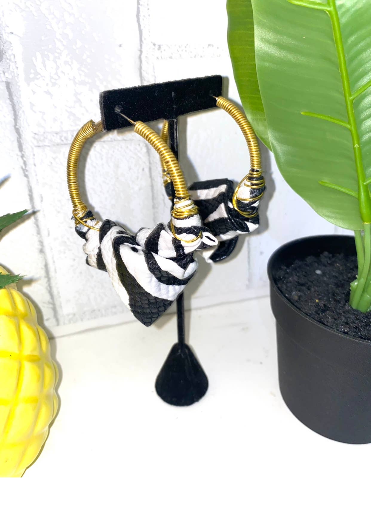 Burkinabae - Wholesale Hoop Earrings - Kabore Queen Hoops- Mali Zebra3