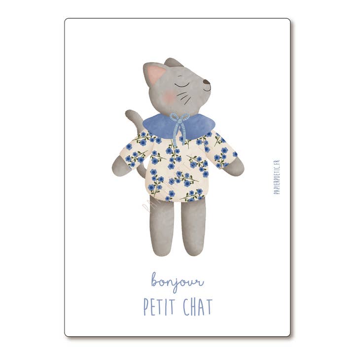 Postcard / Card “Anemone Cat Lovey” for wholesale by Papier Poetic