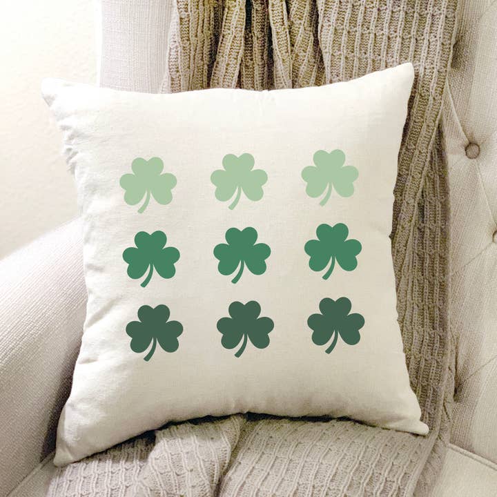 9 Shamrocks #9 St Patrick's Day Pillow Cover for wholesale by Cotton & Crate