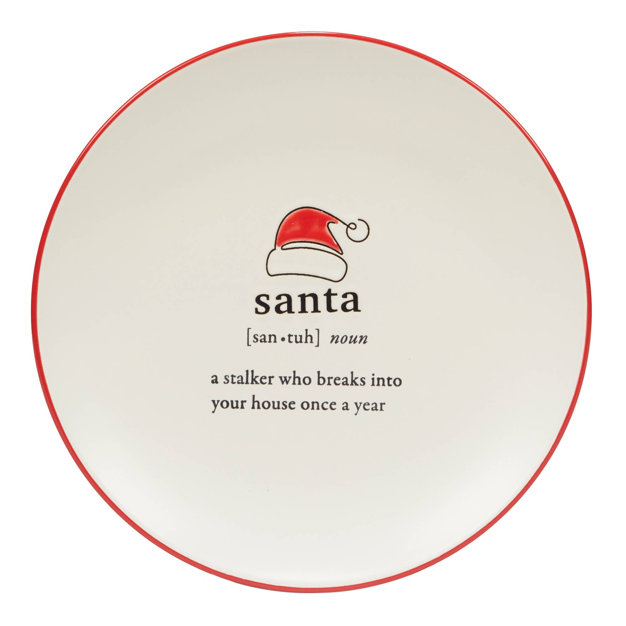 Certified International - Vente Vaisselle d'apéritif - Assiette à dessert 21,6 cm à messages rouges festifs Noël - assortiment1