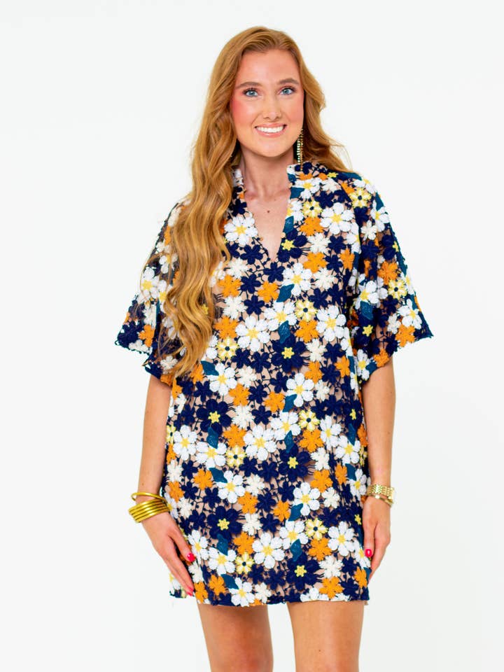 Lulu Blaze Kleid in Marineblau für den Großhandel von BuddyLove