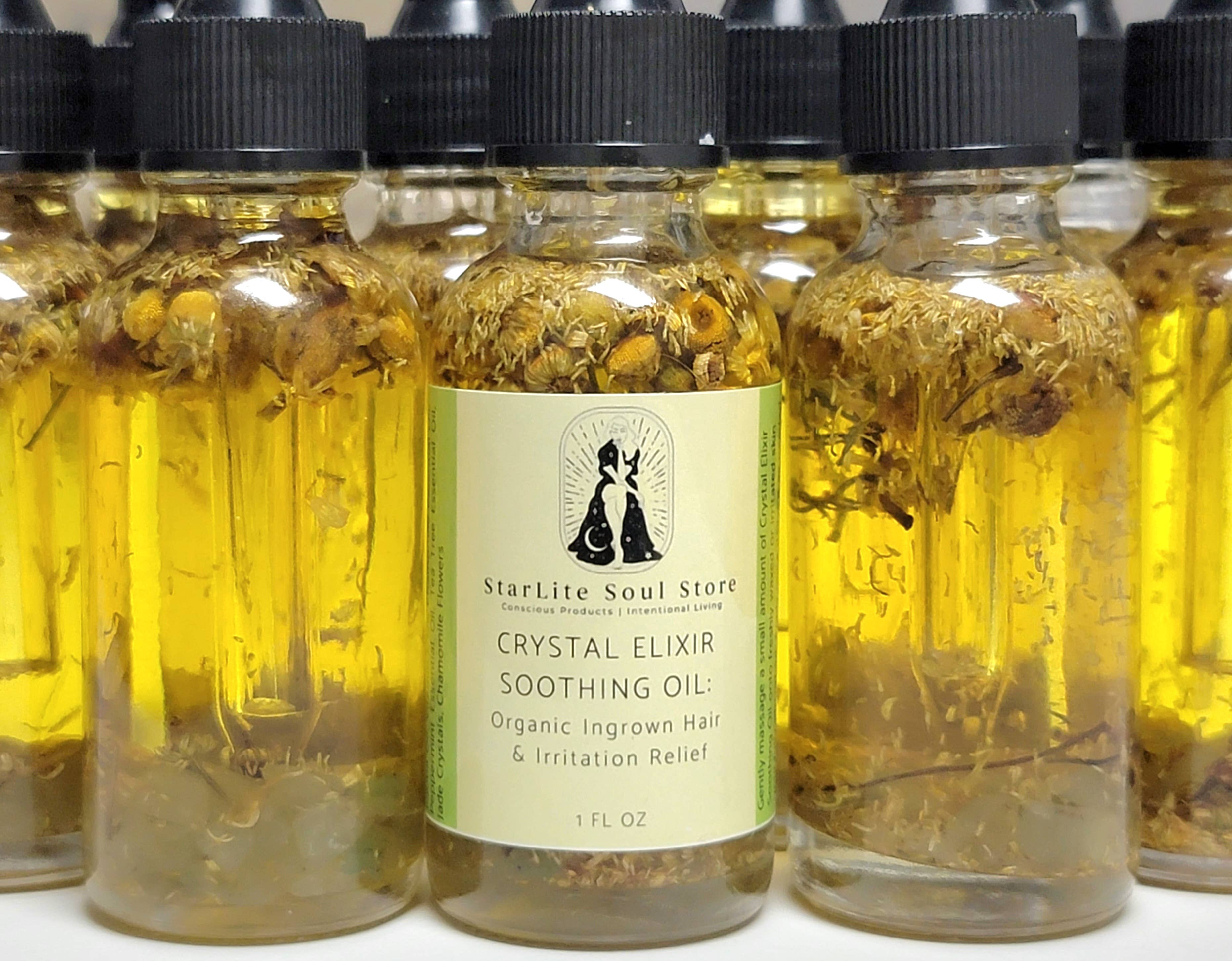 Starlite Soul Store - Wholesale Bath/Body Oil - Crystal Elixir Soothing Oil: Organic Ingrown Hair Serum4