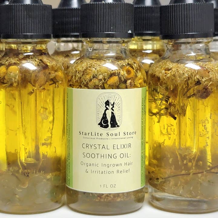 Starlite Soul Store - Wholesale Bath/Body Oil - Crystal Elixir Soothing Oil: Organic Ingrown Hair Serum4