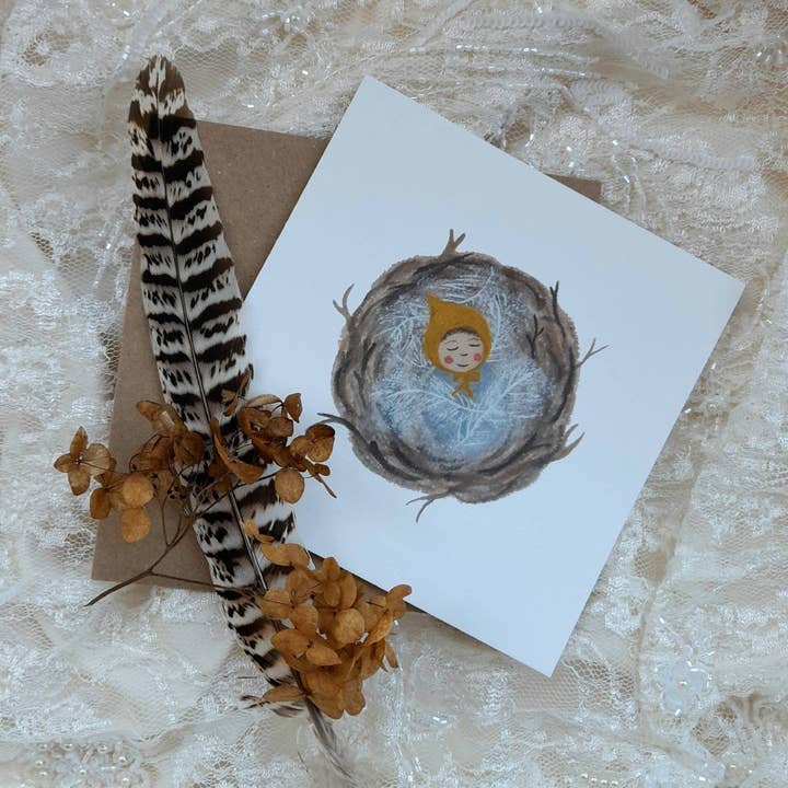 Baby Nest greetings card for wholesale by LYDIAMAE