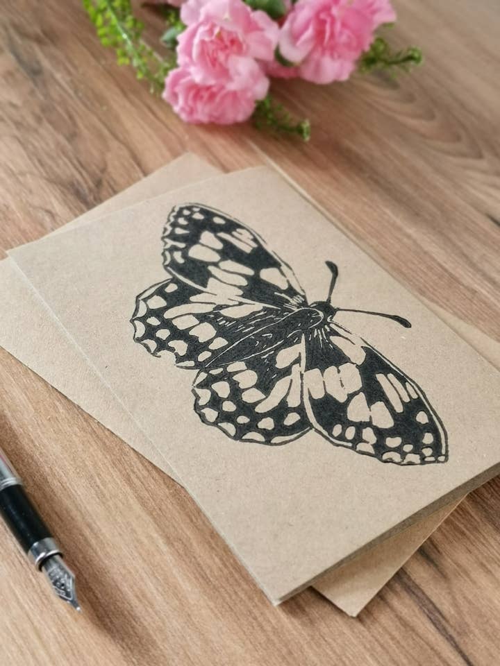 Marbled White butterfly greeting card for wholesale by Jackdaw and Bear
