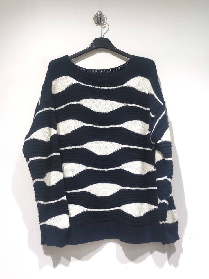 Pomelo paris - Wholesale Knit Sweater - Women's - ROMA Waves Geometry9