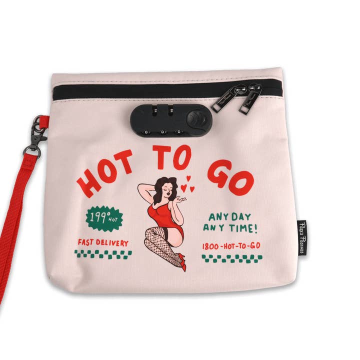 Hot To Go Smell Proof Pouch | Combination Lock for wholesale by Page's Peaches