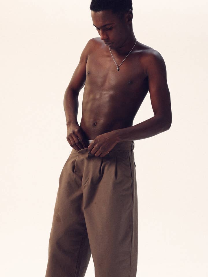 Brown chino pants for wholesale by NWHR