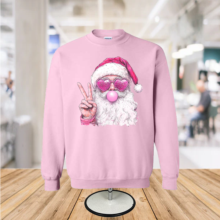 Infidel Nation Apparel - Vente Sweat-shirt à imprimés – unisexe - Chandail à col rond en forme de père Noël rose1
