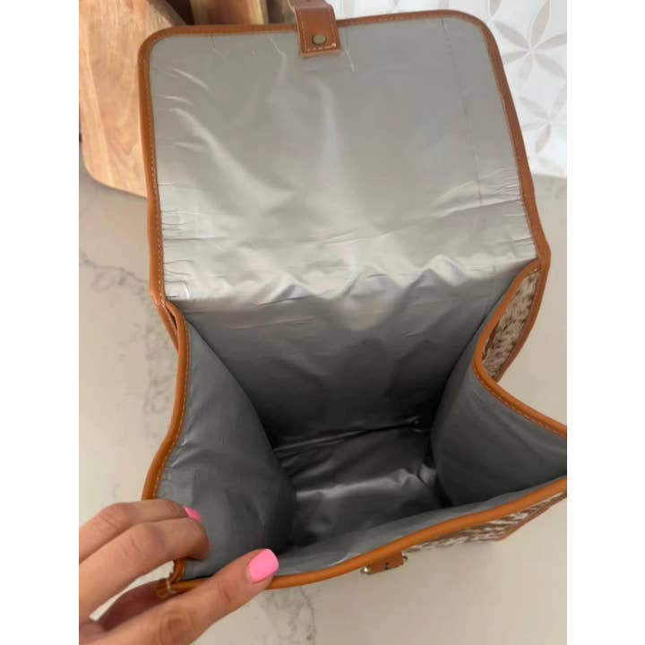 Boho Ranch Shop - Wholesale Lunch Bag/Box - COWHIDE LUNCH BAG - Genuine Hair On cowhide | Leather 4