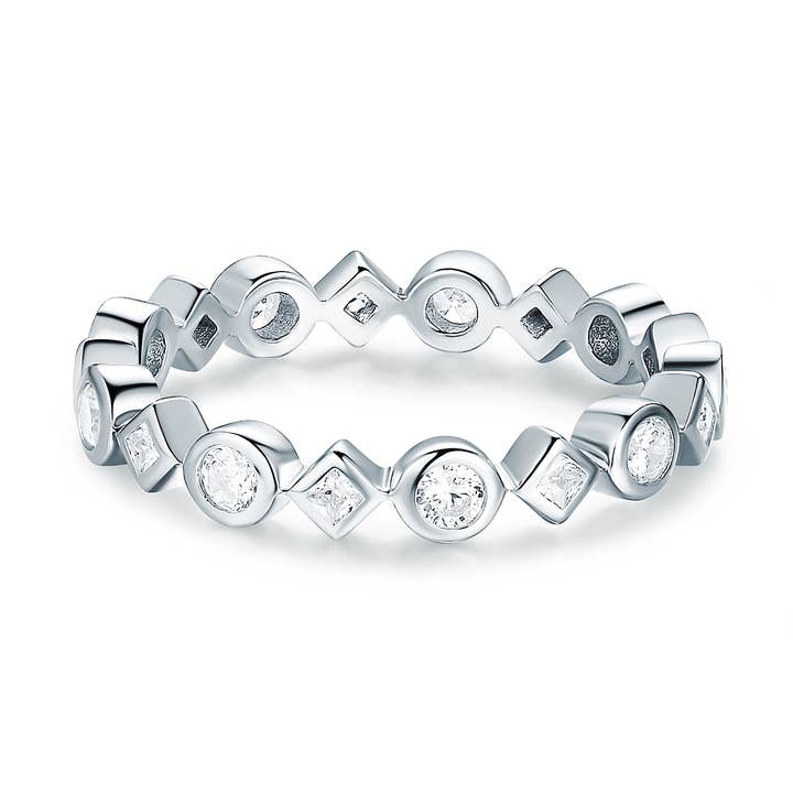 Verführerischer stapelbarer Ring im Brillantschliff im Prinzessinnenschliff ST|1-9002RCLR für den Großhandel von My Jewellery Story