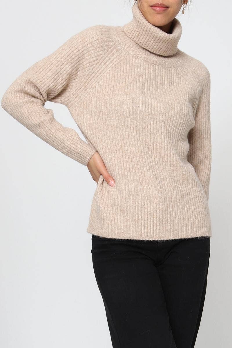 DIX-ONZE - Vente Pull en maille – femme - Pull Maille Côtelée – Col Roulé & Manches Longues8