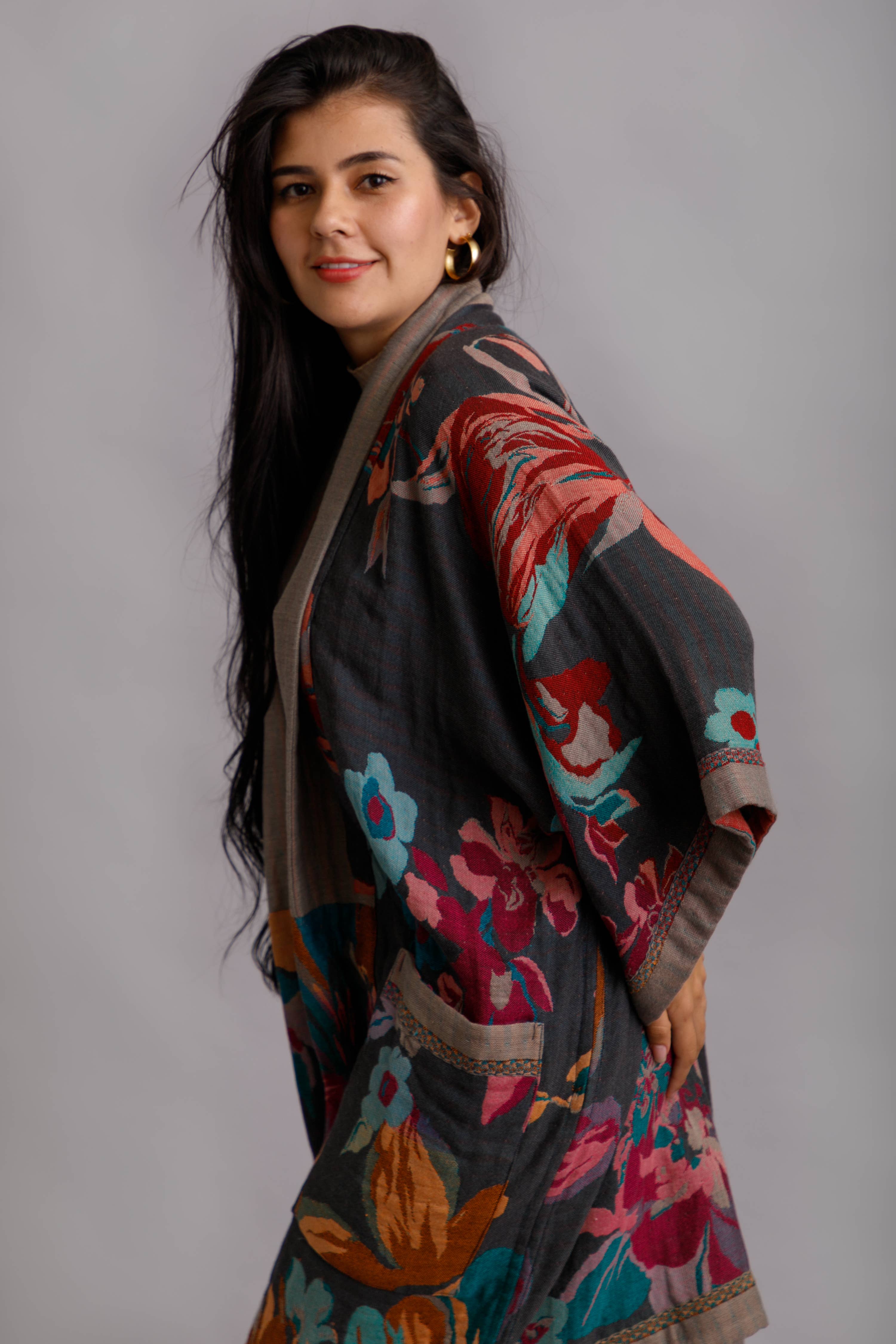 SAACHI - Wholesale Jacket - Women's - Floral Kimono Cotton Jacket for Fall3