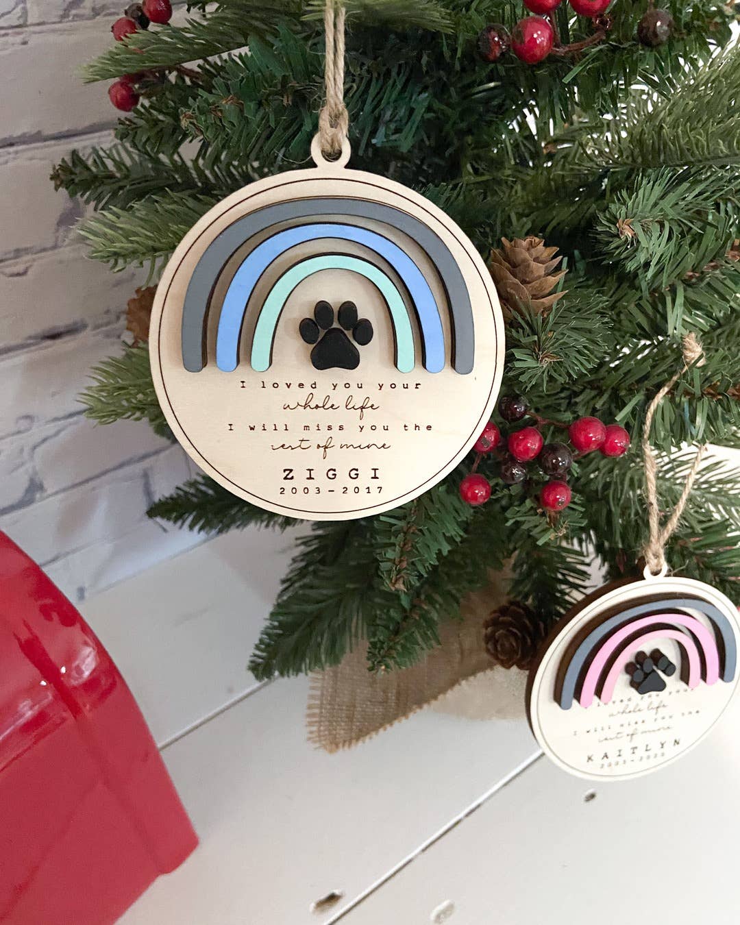 Handcrafted by Elle & Bee - Wholesale Ornament - Pet Memorial Ornament | Memorial Gift | Rainbow Bridge0