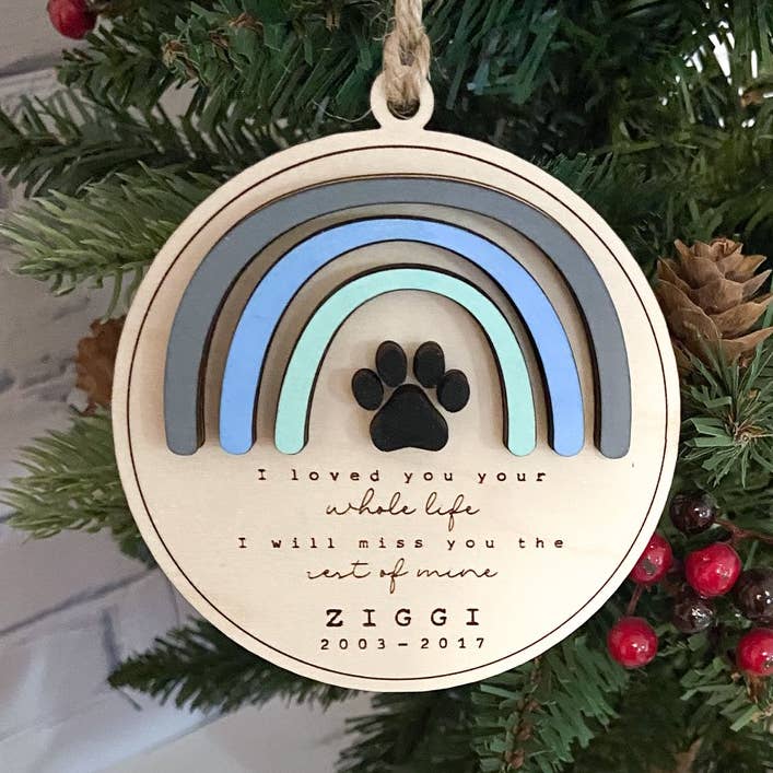 Handcrafted by Elle & Bee - Wholesale Ornament - Pet Memorial Ornament | Memorial Gift | Rainbow Bridge0
