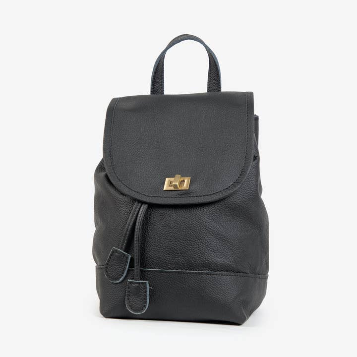 Mini Foldover Backpack - Black (Immediate) for wholesale by JOYN
